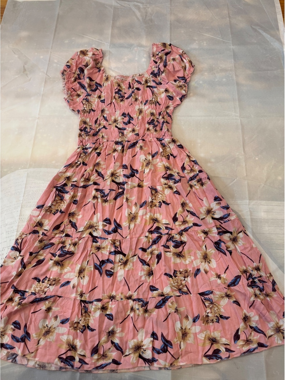 Julia pink floral dress CLOTHING00057